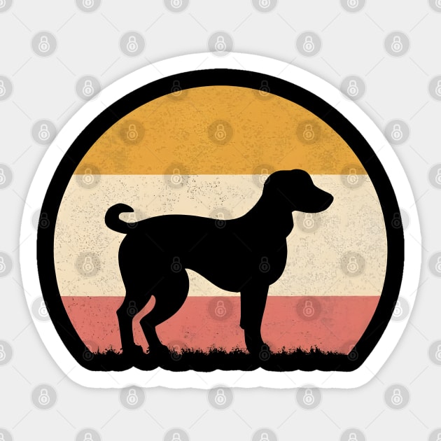 Retro Vintage Dog Sunset Sticker by SimpliPrinter